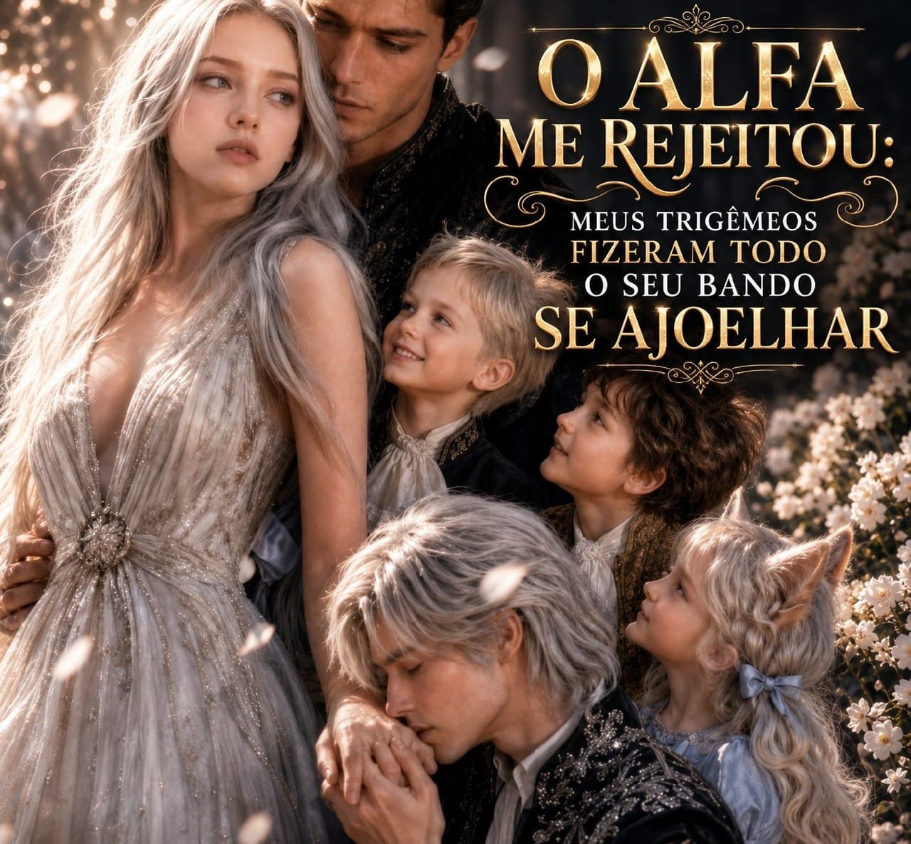 Capa de O ALFA ME REJEITOU: MEUS TRIGÊMEOS FIZERAM TODO O SEU BANDO SE AJOELHAR