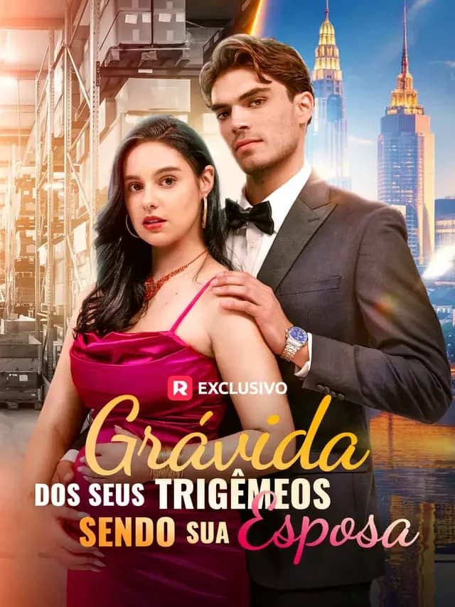 Capa de Grávida Dos Seus Trigêmeos, Sendo Sua Esposa