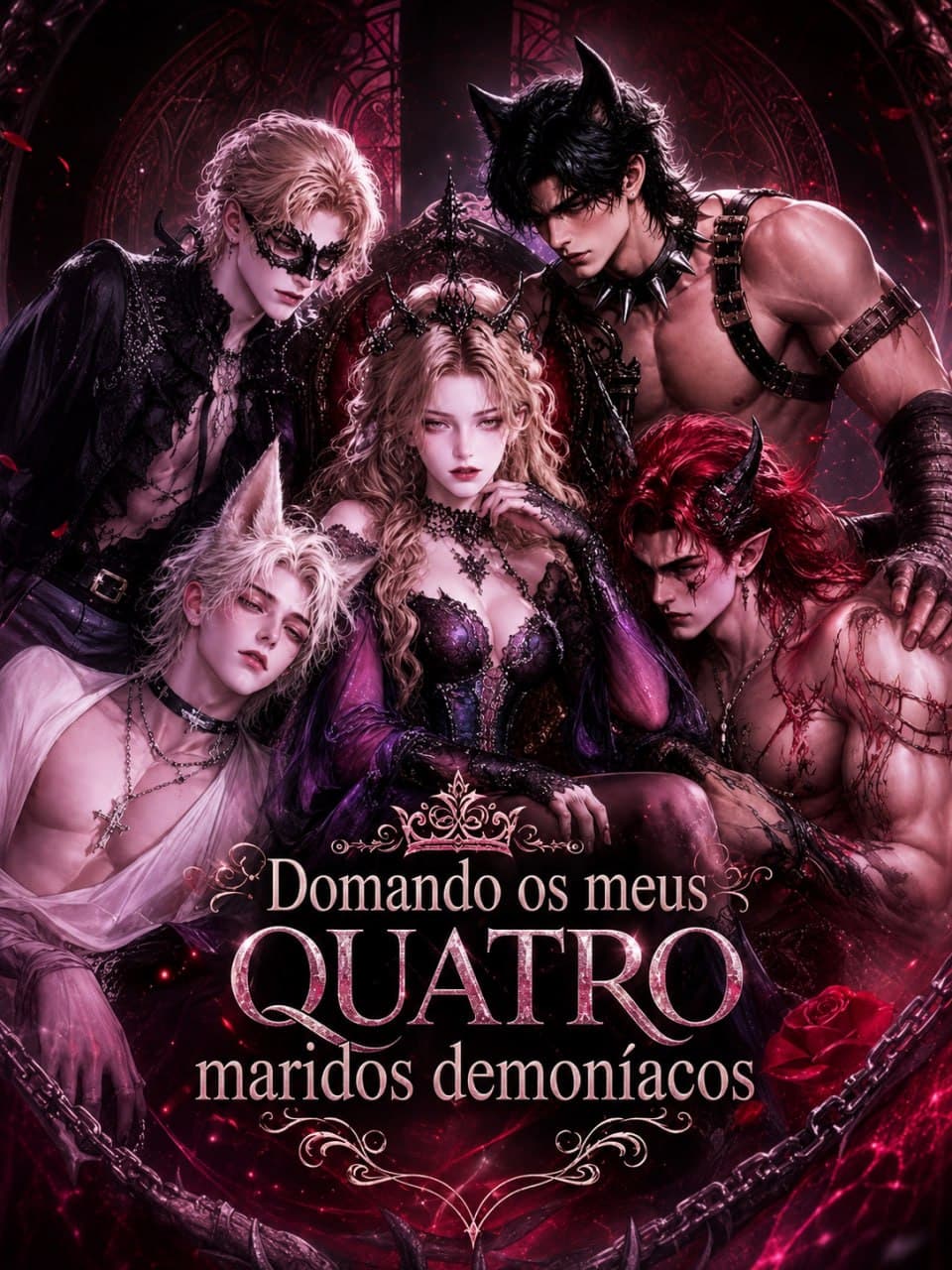 Capa de Domando os Meus Quatro Maridos Demoníacos